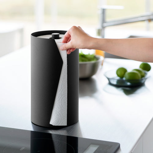 Yamazaki Tower Keukenrolhouder rond - Zwart - vtwonen shop