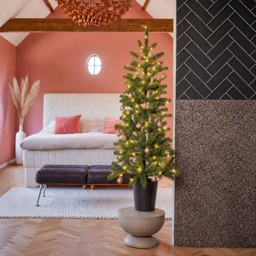 Black Box Trees Nagoya Kunstkerstboom met Verlichting H120 x Ø60 cm - Kerstboom Voor Binnen - Kunstboom met 212 PE Dennentakjes - Slank Model Ø60 cm -