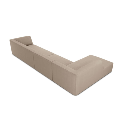 Cosmopolitan Design - Modulaire hoekbank links Siena 5-zits, structurele stof donkerbeige - 180x366x69cm