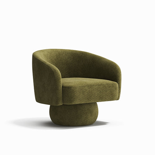 Sia Home - Draaibare fauteuil ARLO - gekruld fluweel vintage groen 74cm
