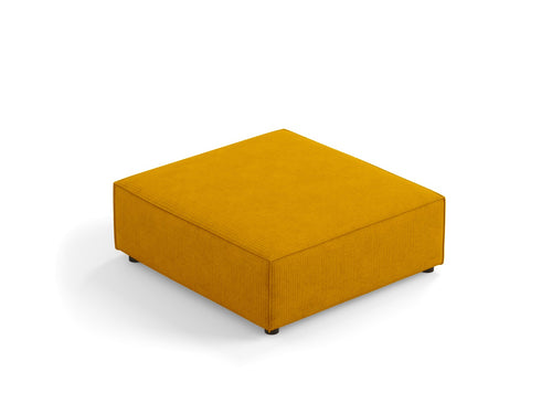 Cosmopolitan Design Poef Arendal chenille met ribbeleffect, mosterd - 80x102x40cm