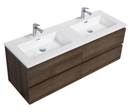 Badplaats Badkamermeubel Set Angela 140 cm – Bruin Eiken – Badmeubel met Wastafel