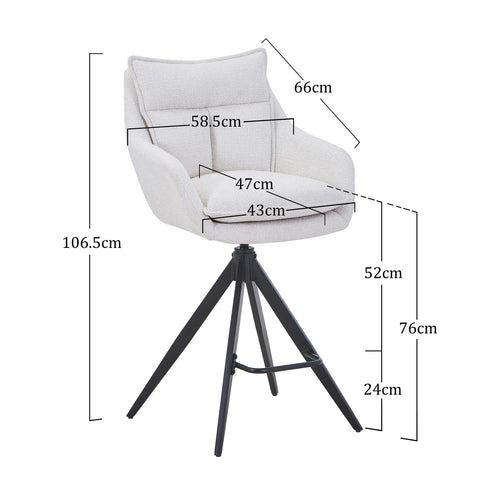 DÉJA Living Barstoel Manon - Beige - Draaibaar - 65cm - Set van 2 - vtwonen shop