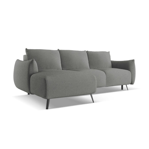 LaMiaSofa hoekbank links Genova - chenille stof - olifant - 242x162x86