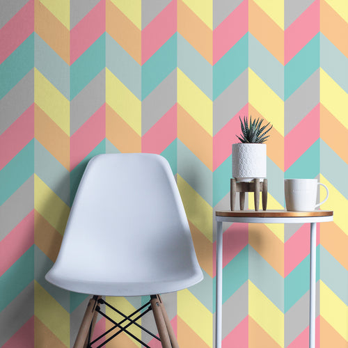 Walls4You behang visgraat-motief multicolor - 53 cm x 10 m - 640114 - vtwonen shop