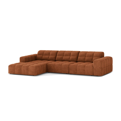 Cosmopolitan Design - Linker hoekbank Chicago 4-zits, chenille baksteen - 167x294x78cm