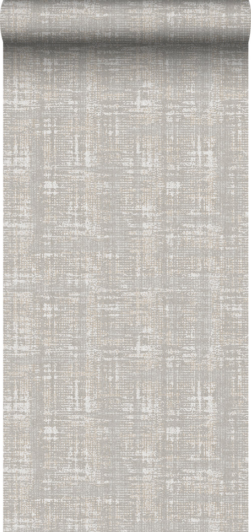 Sanders & Sanders behang linnenstructuur grijs - 53 cm x 10 m - 640259 - vtwonen shop