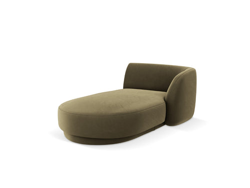 Micadoni rechter chaise longue Miley flueel, groente - 156x90x70cm