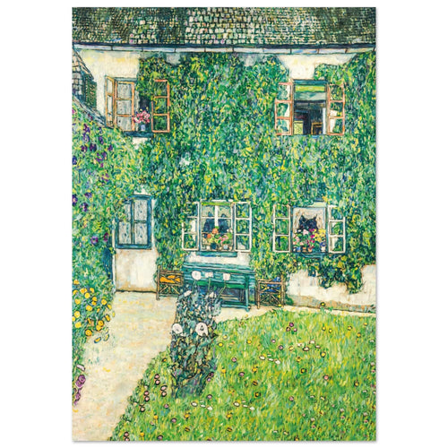 Artfulprints Poster met Lijst Gustav Klimt - The house of Guardaboschi   - 30x40 cm - Groen