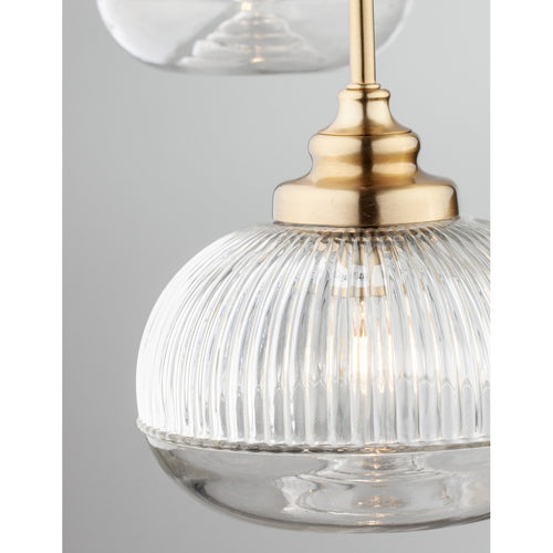 Merano Estevan 3-lichts cluster hanglamp gesatineerd goud metaal helder glas LED E14