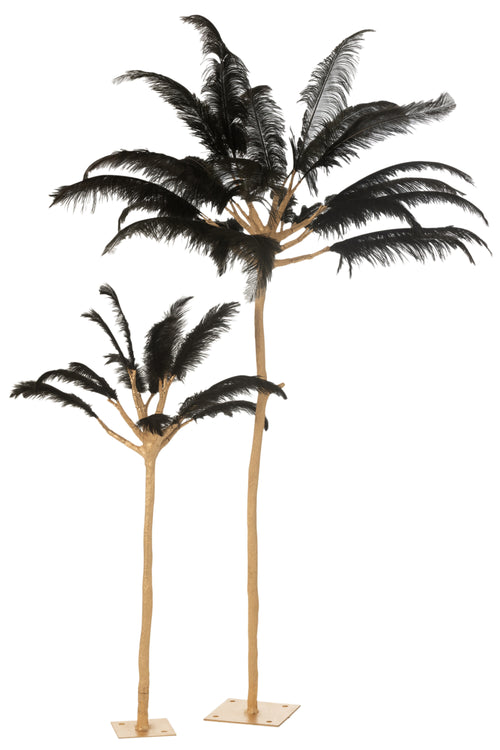J-Line decoratie boom pluimen - metaal - goud/zwart - large - vtwonen shop