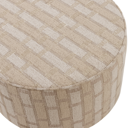 WOOOD poef laag dessin Sarli - Chenille - Naturel/Beige - 36x60x60