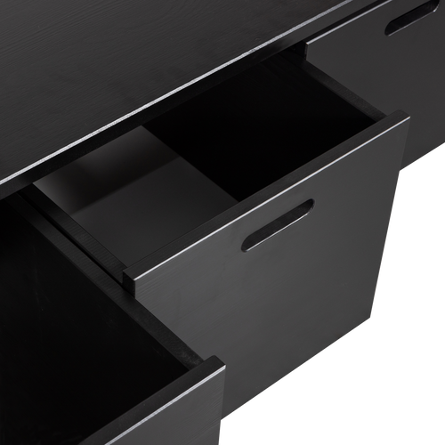 WOOOD kistbank met lades Silke - Grenen - Diepzwart - 36x120x50 - vtwonen shop