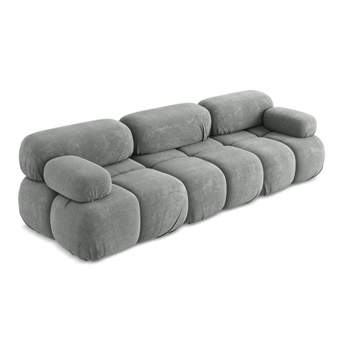 LaMiaSofa 3-zits bank Sanremo - chenille stof - grijs - 285x96x70