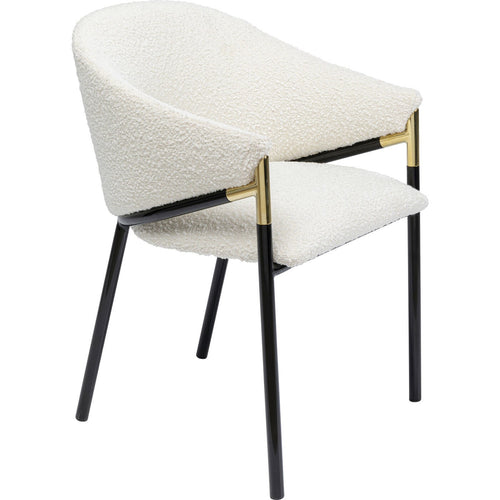 Kare Design Stoel met armleuningen Boulevard Boucle creme
