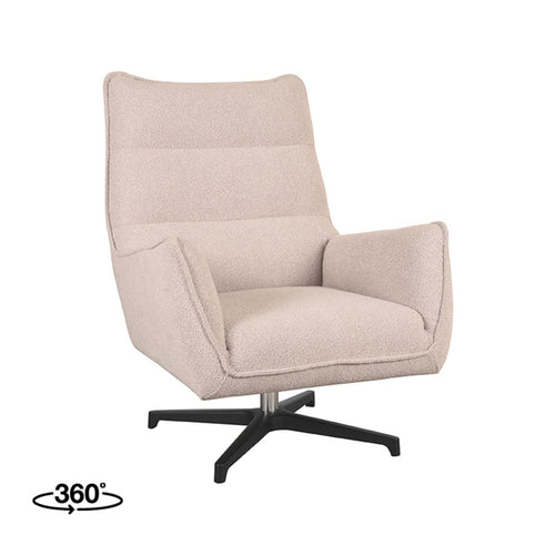 LABEL51 Fauteuil Rodia - Naturel Bouclé - Draaibaar