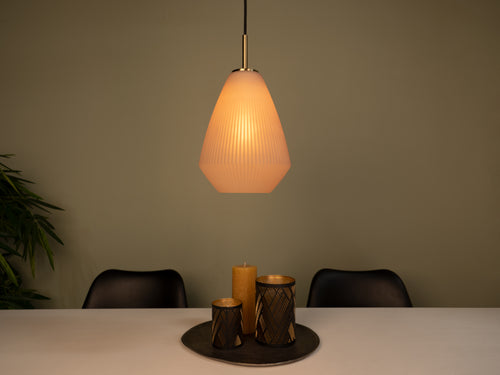 EGLO hanglamp Caprarola - e27 - ø 20 cm - zand/koper - satijn glas - vtwonen shop