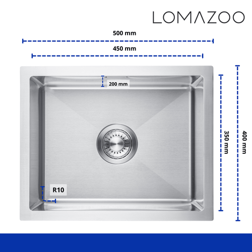 LOMAZOO spoelbak Orion 50/40 - RVS