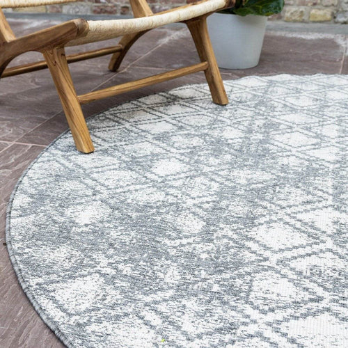 Rond Buitenkleed Frost - Grijs/wit - dubbelzijdig - EVA Interior - 240 x 240 cm - vtwonen shop