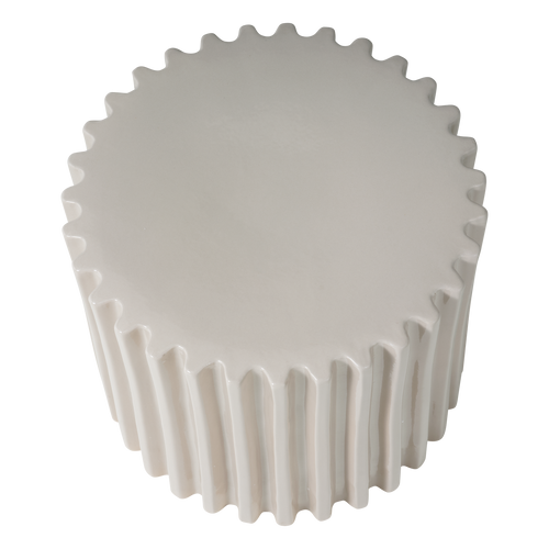 vtwonen decoratieve bijzettafel Grooves - Keramiek - Zand - 33x40x40