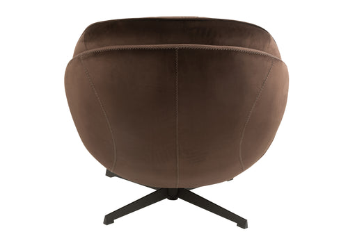 J-Line zetel Relax + voetbank - metaal/textiel - donkerbruin - vtwonen shop