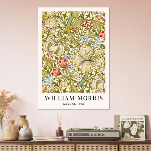 Artfulprints Poster William Morris - Golden lilly 1890   - 50x70 cm - Groen