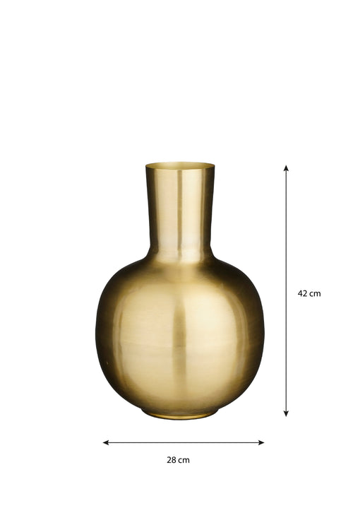 Mica Decorations Dara Vaas - H42 x Ø28 cm - Metaal - Goud