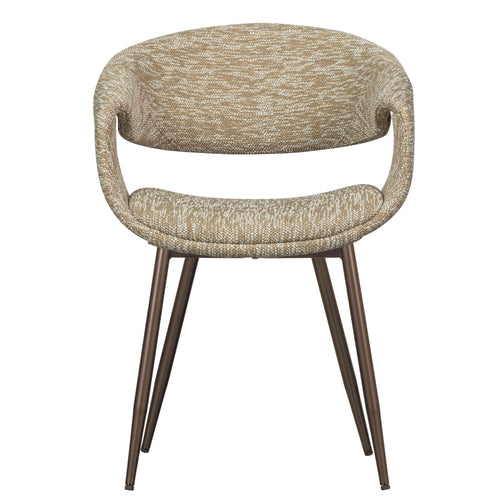 WOOOD eetkamerstoelen met metalen koper poot Yossi - Zand - Set van 2