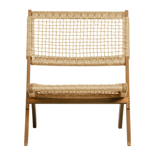 WOOOD klapstoel tuin geruit Lois - Hout - Naturel - 73x60x78 - vtwonen shop