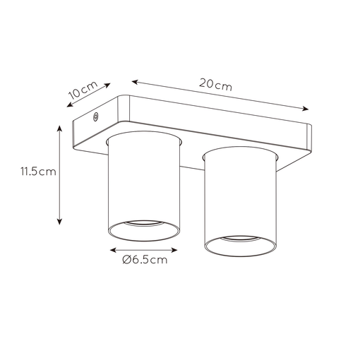 Artdelight spot Megano - 2 lichts - 20  x 11.5   cm - zwart - vtwonen shop