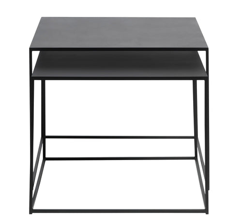 BRAM Salontafel Basha - 65 x 65 cm - Zwart - Set van 2