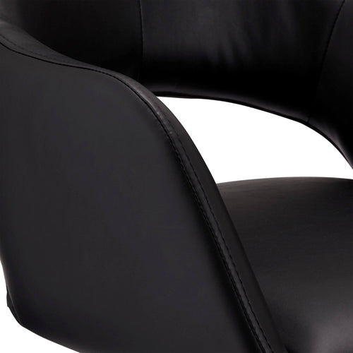 Furnhouse eetkamerstoelen armleuning Luna - Zwart - Kunstleer - Set van 6