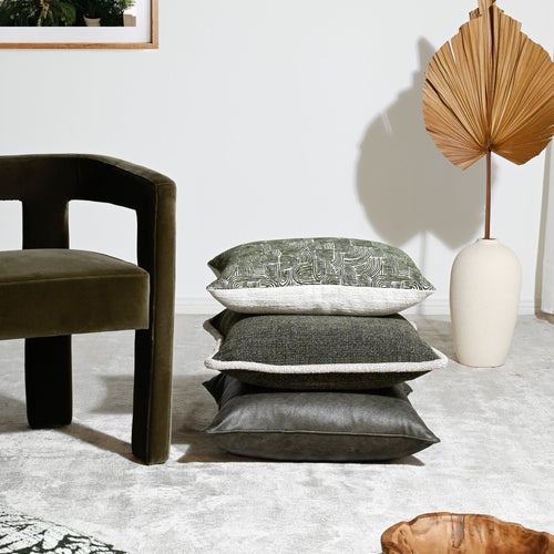 Darcy & Duke sierkussen Woven Moss - Mosgroen - 40x60cm
