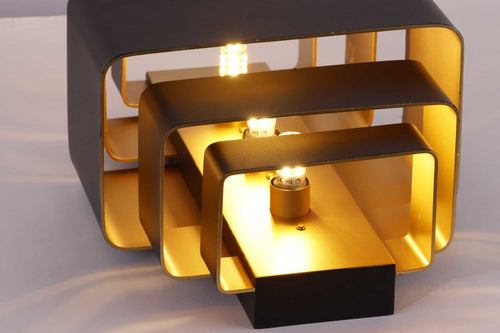 Artdelight wandlamp Layers - 3 lichts - 12  x 28   cm - zwart goud - vtwonen shop