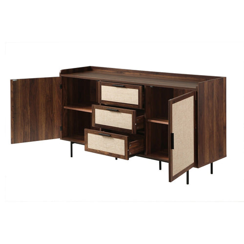 Calicosy - Dressoir JETSON -  Walnootlook & stof 140x39,5x79 cm