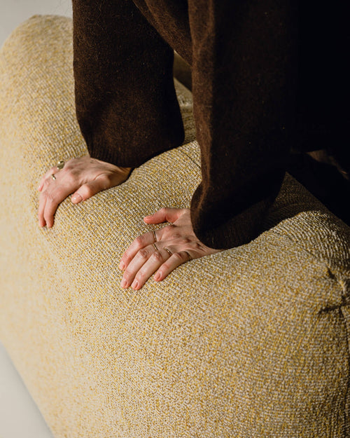 noo.ma Yaro 3-zits slaapbank - Thyme Green Bouclé, 140x200 cm slaapoppervlak