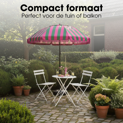 Mica Decorations Laurence Bistroset Metaal - Set van 3 - Tuinstoelen en Tuintafel - Balkonset 2 Personen - Bistrotafel Rond en Bistrostoel Bistro Set