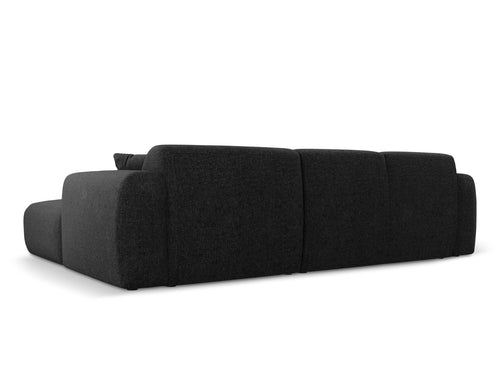 Cosmopolitan Design linker hoekbank Nolio 4-zits, chenille, zwart - 170x260x72cm