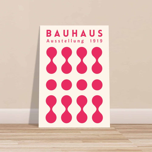 Artfulprints Poster met Lijst Bauhaus - Ausstellung fuchsia   - 70x100 cm - Roze