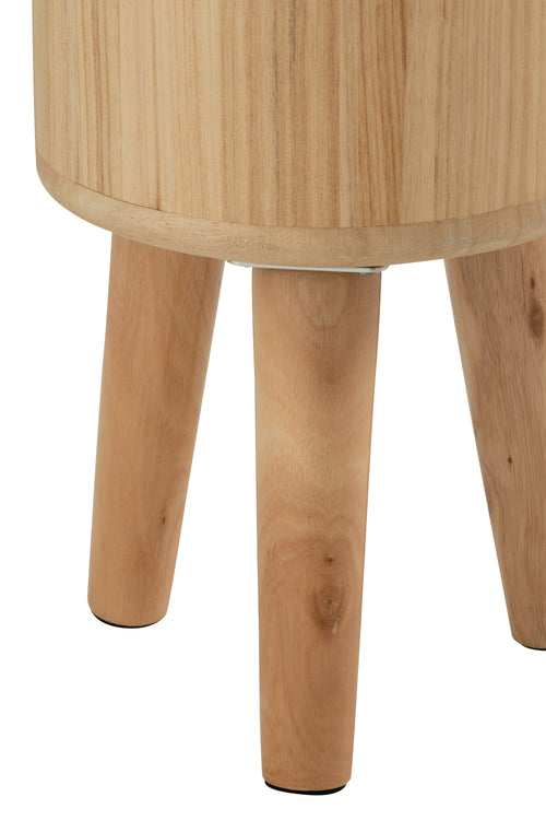 J-Line bloempotten Klassiek - hout - naturel - 3 stuks -  Ø 27 cm