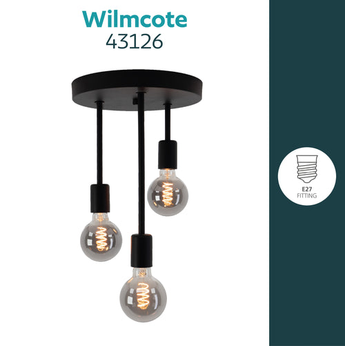 EGLO plafondlamp Wilmcote - e27 - ø 28 cm - zwart