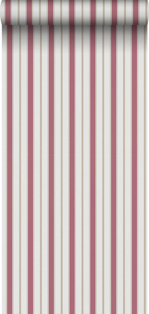 Sanders & Sanders behang strepen rood en beige - 53 cm x 10.05 m - 640703
