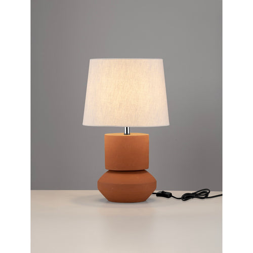 Nova Luce IZUMI Tafellamp met ronde, taps toelopende kap, terracotta, E27 fitting, 1x12W