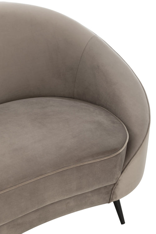 J-Line zetel Elisabeth - textiel - zilver