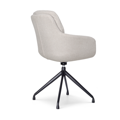 Nolon Nola-Mia Eetkamerstoel Beige - Draaibaar - Armleuning - Zwart