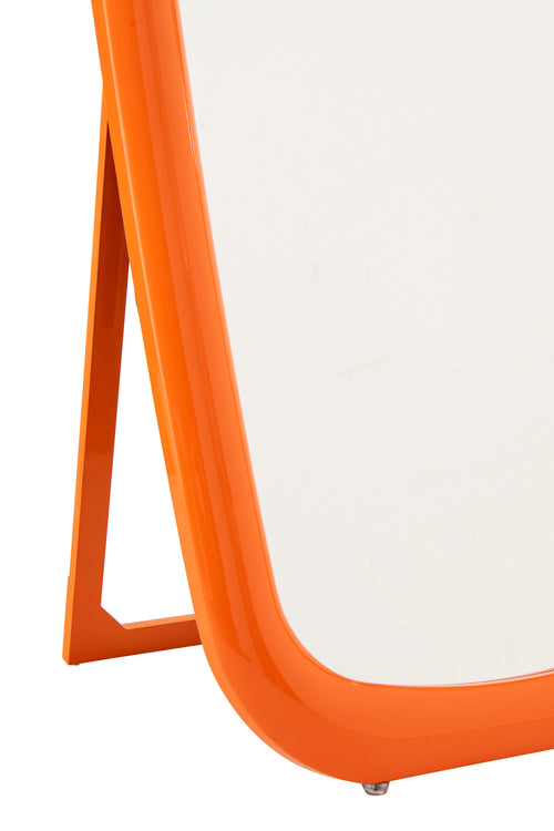 J-Line spiegel Rechthoek - polyresin - hout - oranje