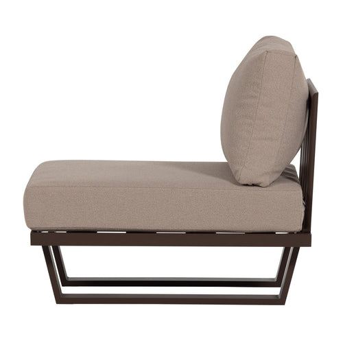 WOOOD loungestoelen 1-zits & 3-zitsbank met salontafel Bear - Aluminium - Bruin