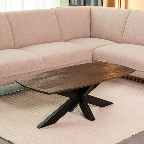 LABEL51 Salontafel Zane - Donkerbruin Mangohout - 120x56x40cm