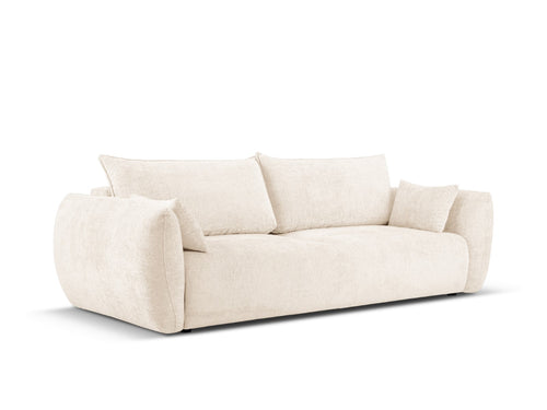Cosmopolitan Design Slaapbank met opbergdoos Matera 3-zits, chenille, lichtbeige - 108x240x86cm