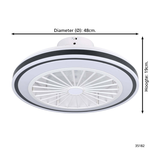 EGLO plafondlamp met ventilator Bilinga - ac led-cct - wit/zwart - vtwonen shop